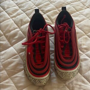 Stylish Red and Black Kids Sneakers